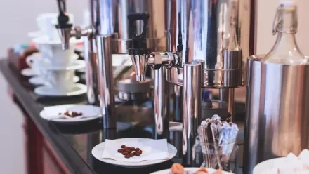 a coffee station at a live event